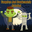 Vampires and Frankenstein Coloring